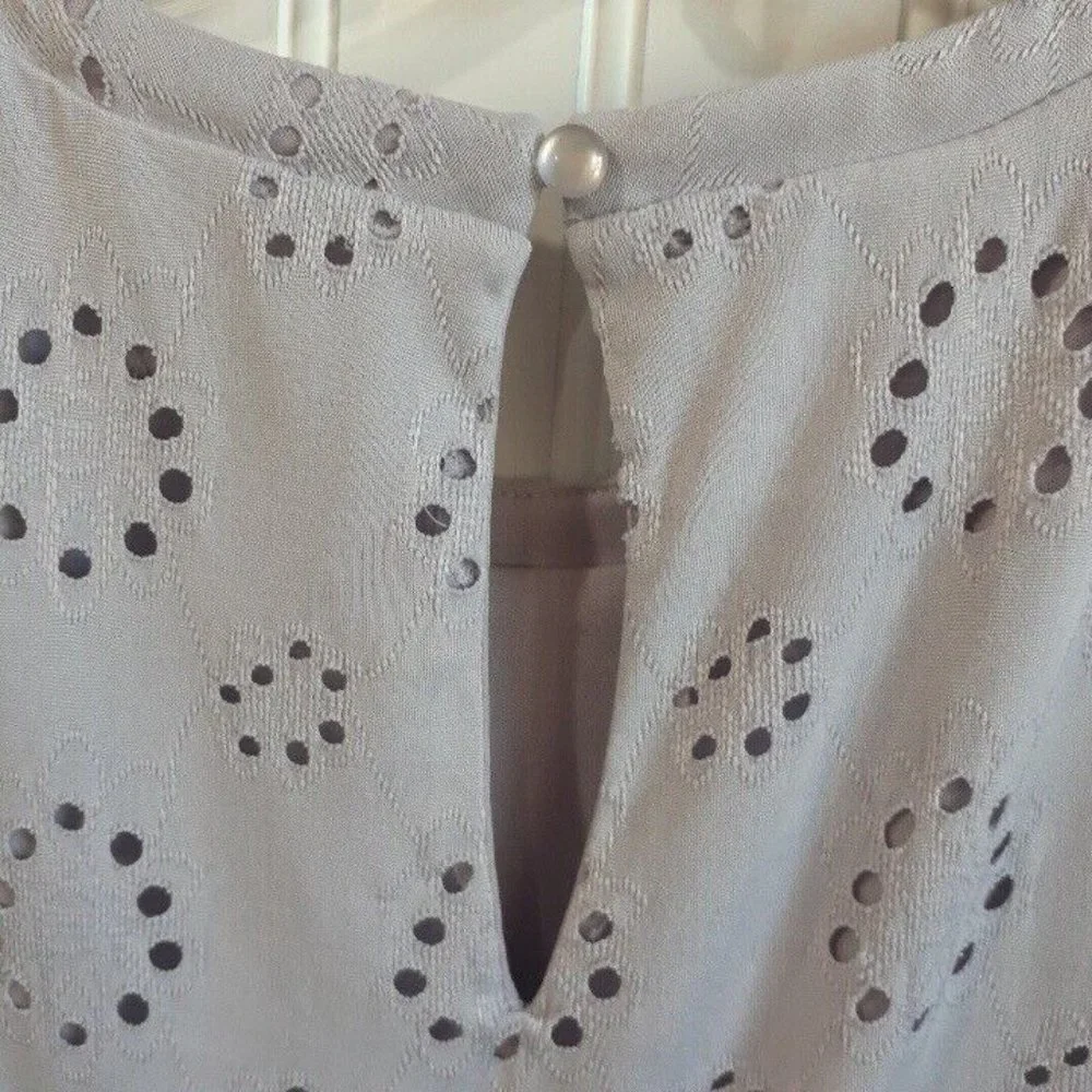 As U Wish Dress Womens XL Lavender Eyelet‎ Babydoll Style Mini Ruffle Hem
